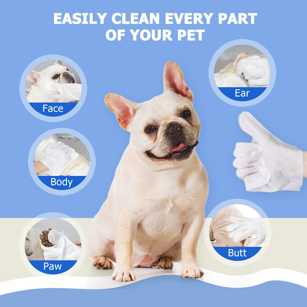 Pet Bathing Wipes Gloves For Body - Companion Care