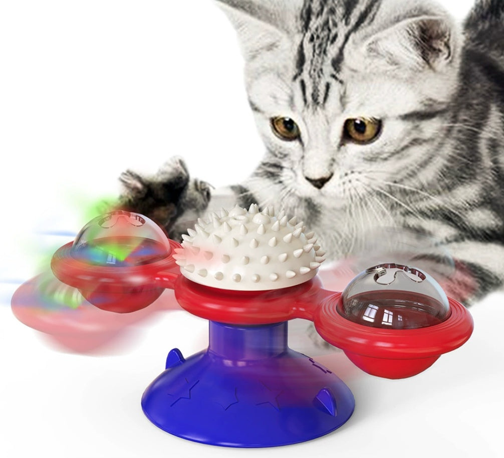 Interactive Rotating Cat Windmill Tumbler Toy - Companion Care