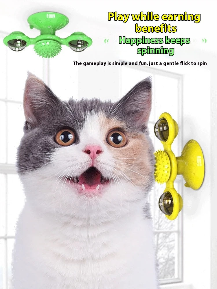 Interactive Rotating Cat Windmill Tumbler Toy - Companion Care