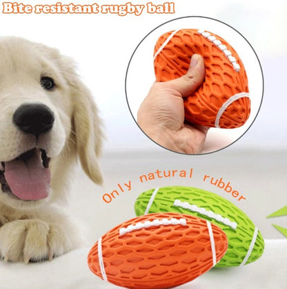 Squeky Rubber Football Toy For Aggressive Chewers - Companion Care