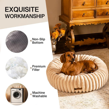 Washable Round Donut Cat Bed - Companion Care