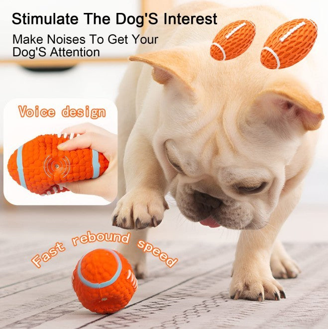Squeky Rubber Football Toy For Aggressive Chewers - Companion Care