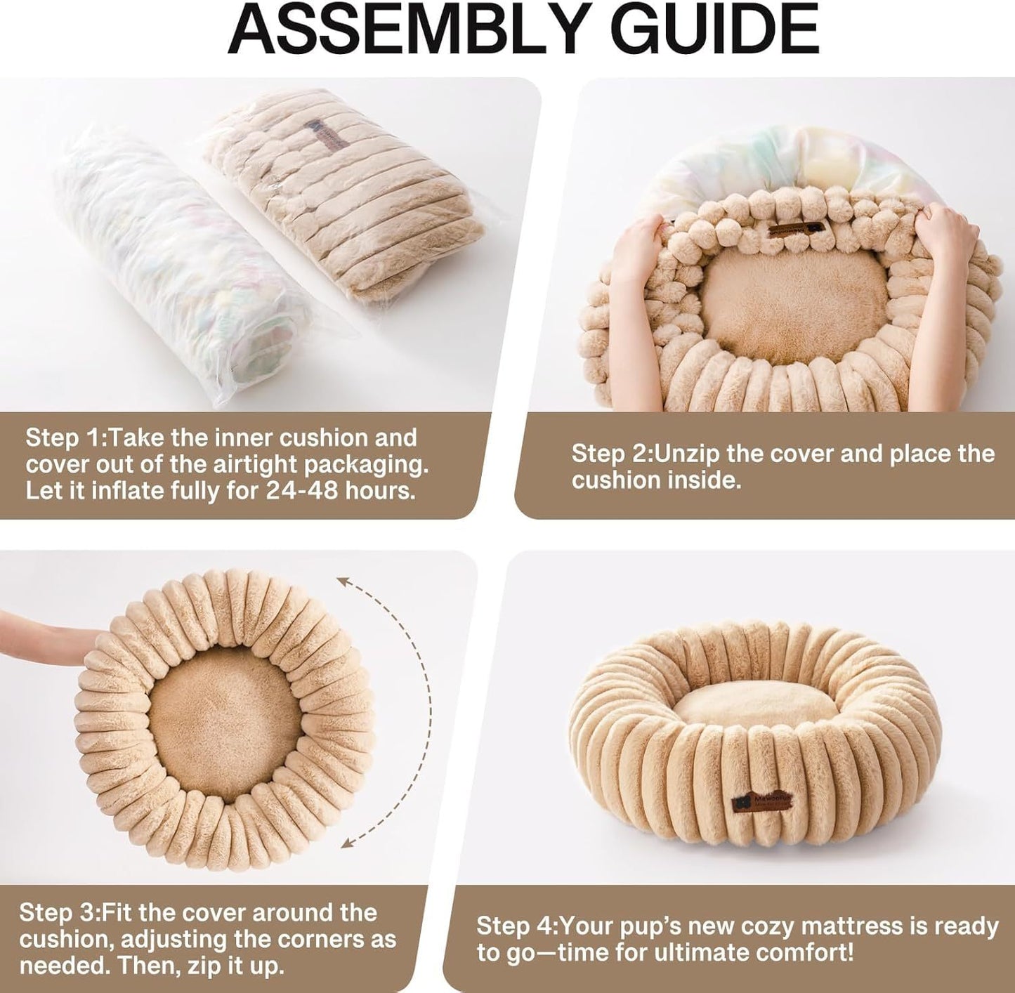 Washable Round Donut Cat Bed - Companion Care