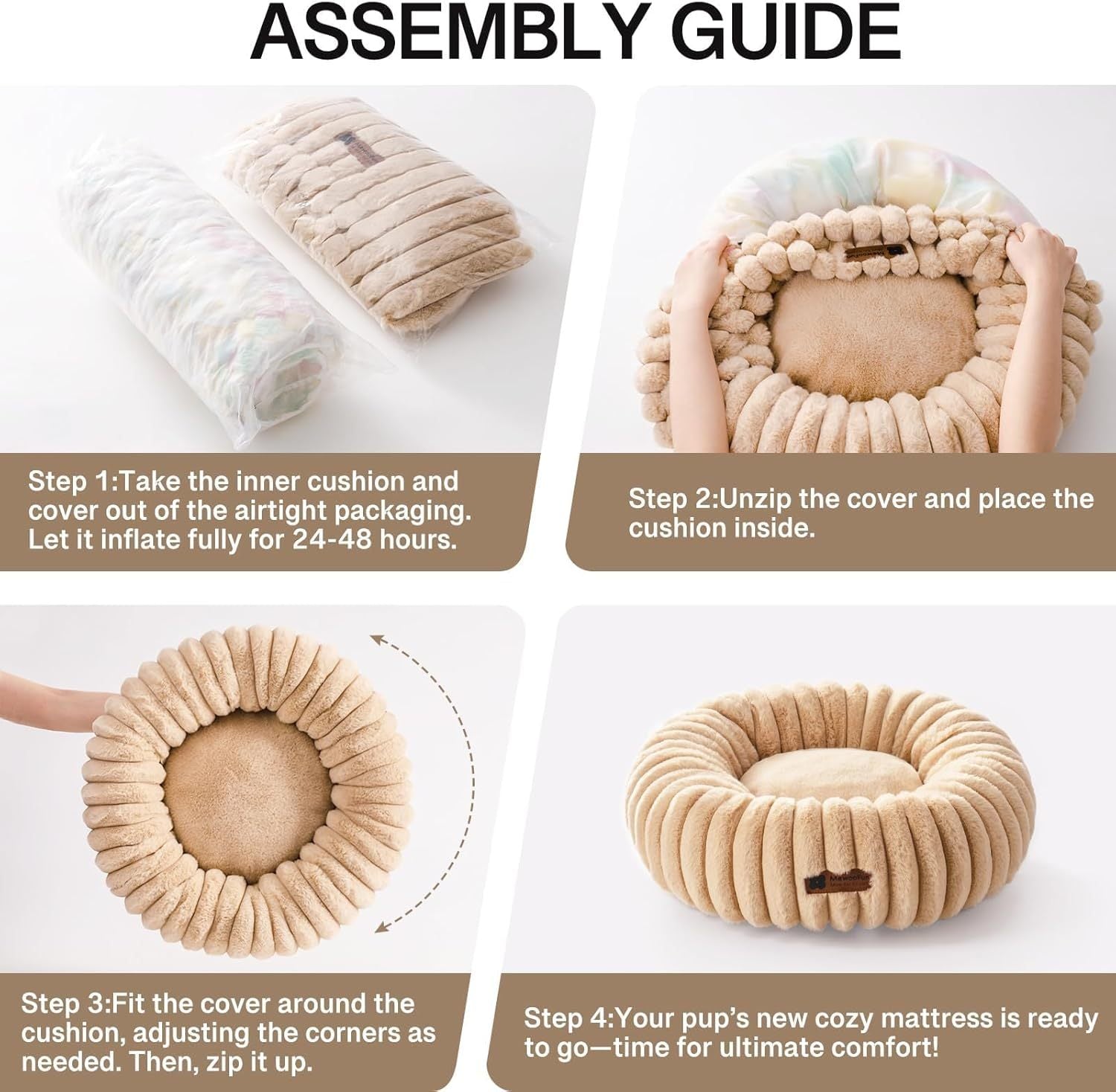 Washable Round Donut Cat Bed - Companion Care