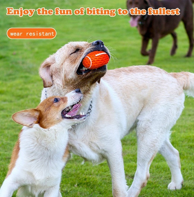 Squeky Rubber Football Toy For Aggressive Chewers - Companion Care