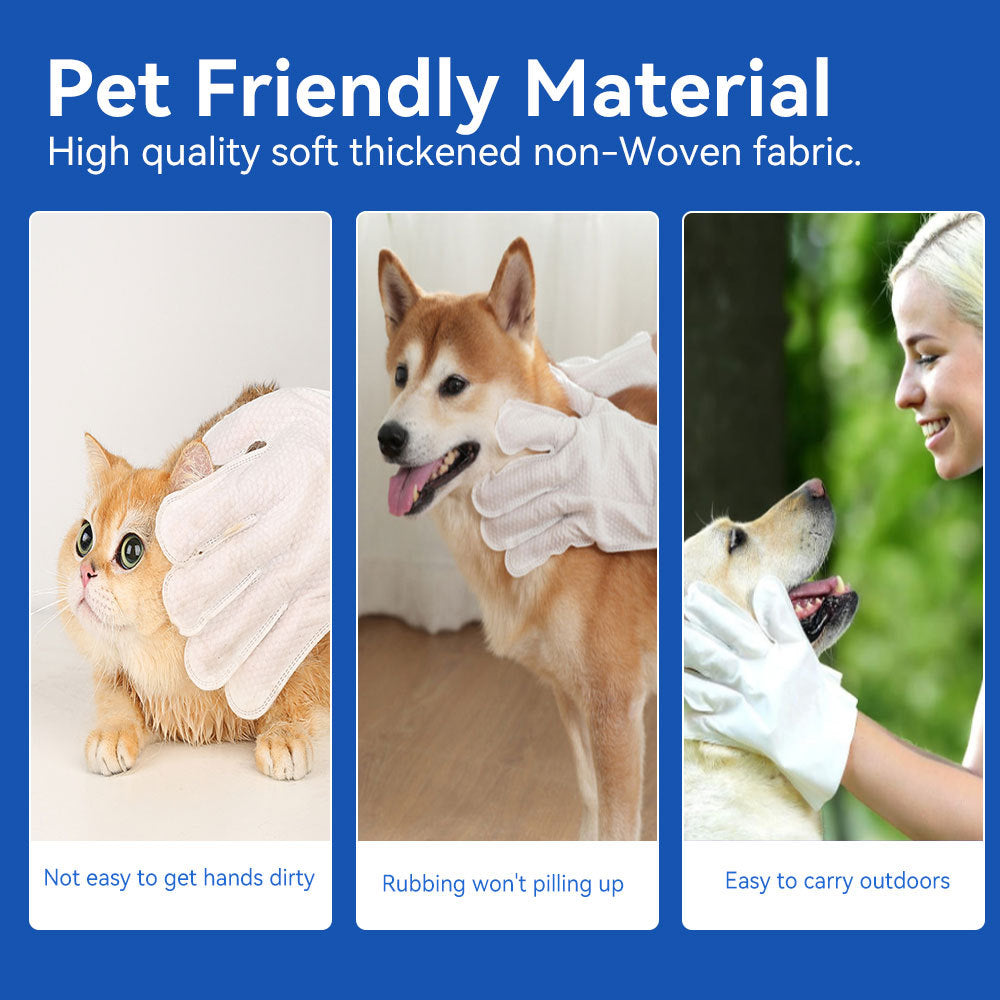 Pet Bathing Wipes Gloves For Body - Companion Care
