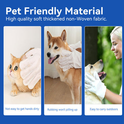 Pet Bathing Wipes Gloves For Body - Companion Care