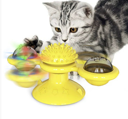 Interactive Rotating Cat Windmill Tumbler Toy - Companion Care