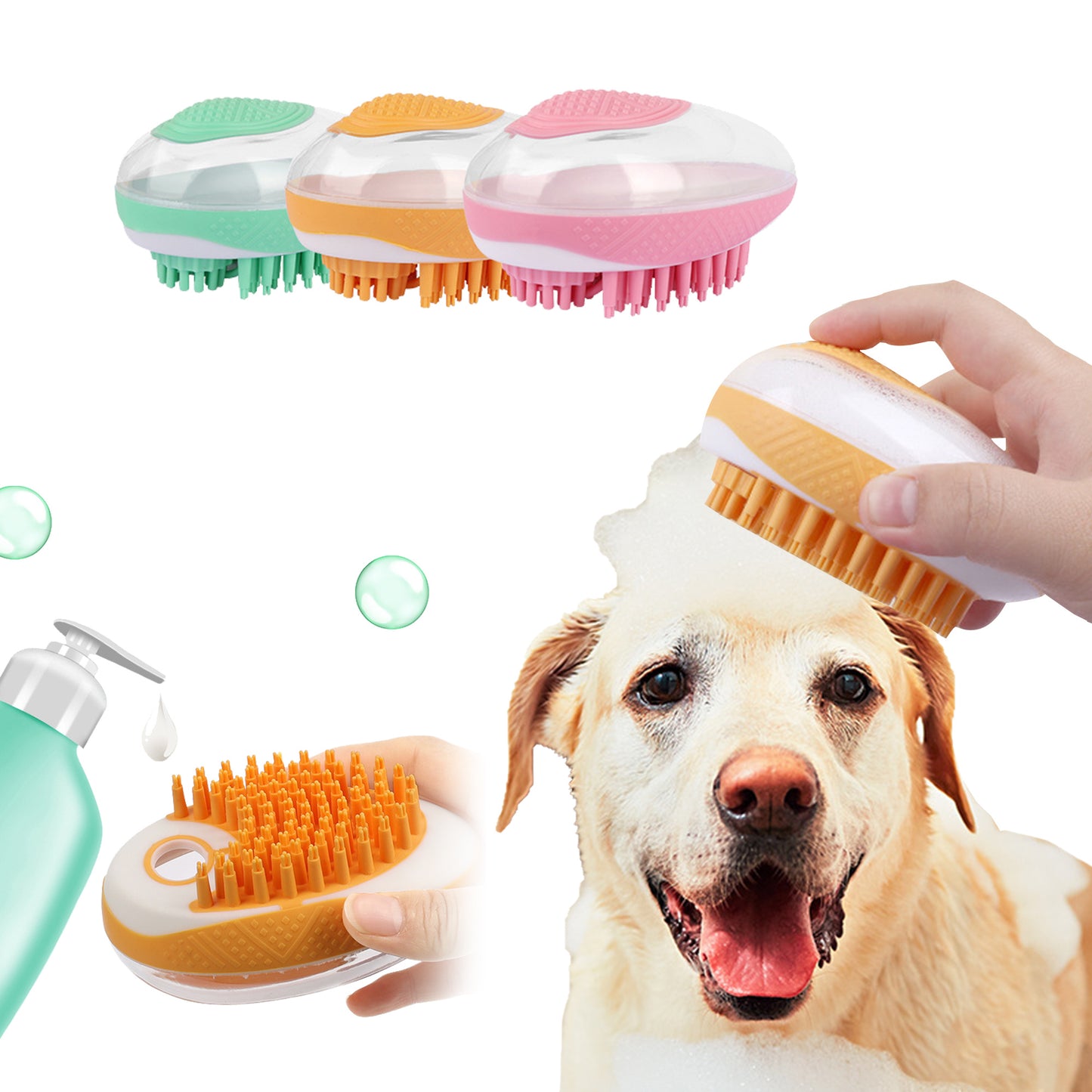 2-in-1 Pet Soft Silicone Bath Massage Comb - Companion Care