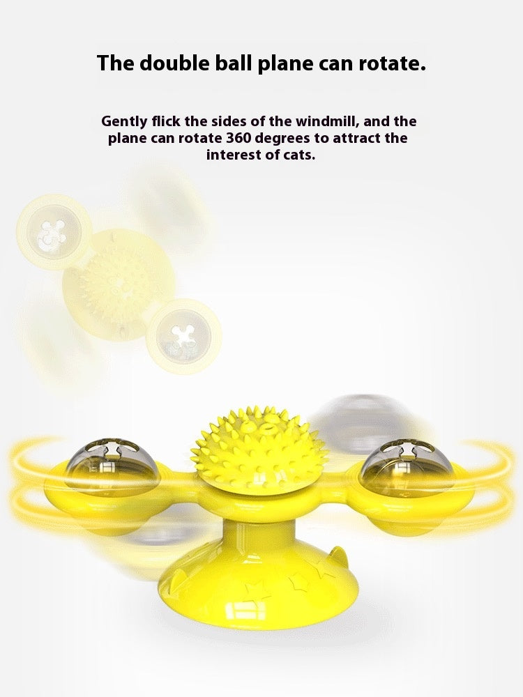 Interactive Rotating Cat Windmill Tumbler Toy - Companion Care