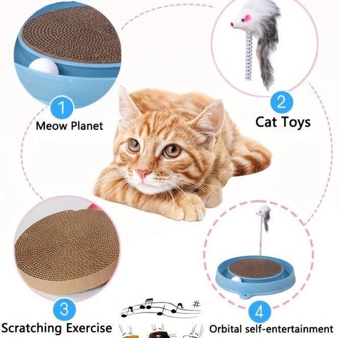 Multi-functional Cat Scratching Board With Ball Track - Companion Care